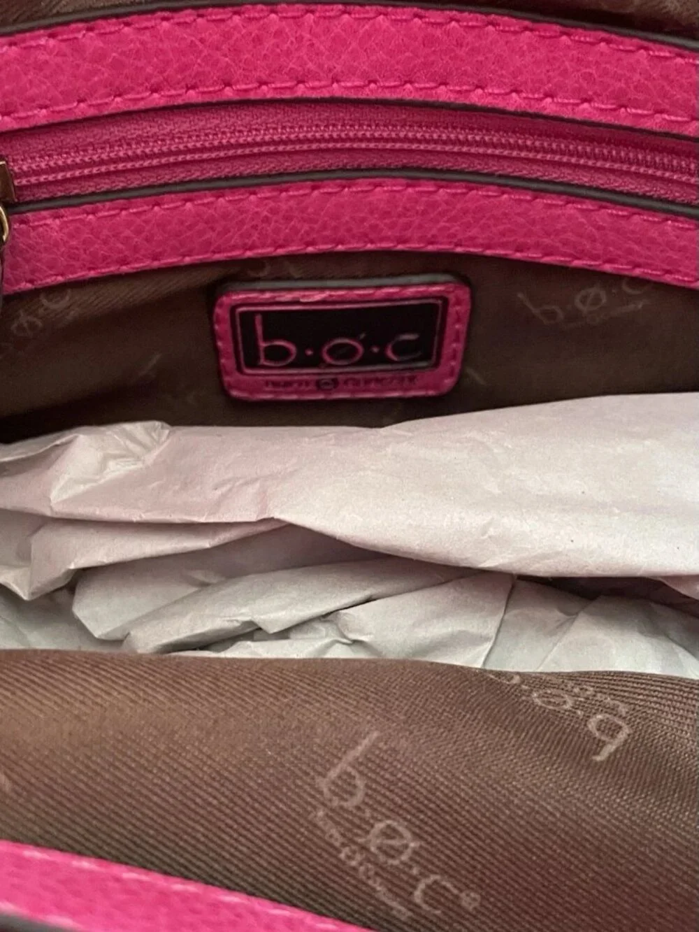 b.o.c. Orange, Pink & Yellow Leather Shoulder Bag